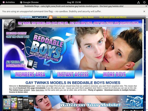 Free Beddable Boys Discount Membership