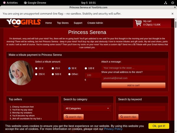 Princess Serena Websites
